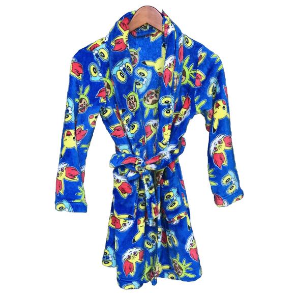 Pokémon Size Small Pikachu Super Soft Blue Robe - Picture 1 of 3